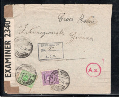 1944 ,50 C.and 1 Lira, Commercial Cover To Red Crosss ,Geneve, Switzerland ,Censor USA And German Censor ,Rare !   #190 - Marcophilia