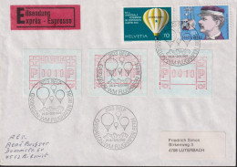 1982 Schweiz ° Gasballon-WM Flughafen Bern, Mischfrankatur Mit ATM, Express - Brieven En Documenten