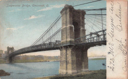 C54. Vintage US Undivided Postcard. Suspension Bridge, Cincinnati. - Cincinnati