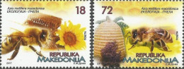 Macedonia 2017 Honey Bees Set Of 2 Stamps MNH - Honeybees