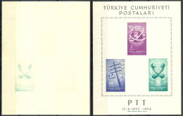 Turkey; 1954 PTT Souvenir Sheets ERROR "Abklatsch Print" MNH** - Neufs