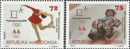 Macedonia 2018 Winter Olympic Games In Pyeongchang Olympics Set Of 2 Stamps MNH - Invierno 2018 : Pieonchang