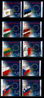 België OBP 3293/3302 - Zegels Uit Boekje B44 - The 10 New Members Of The European Union - Used Stamps