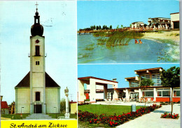 49596 - Burgenland - St. Andrä , Zicksee , Pfarrkirche , Kriegsopferheim , Mehrbildkarte - Gelaufen  - Neusiedlerseeorte