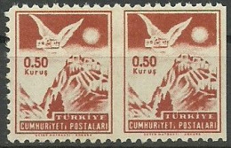Turkey; 1954 "0.50 Kurus" Postage Stamp ERROR "Partially Imperf." - Neufs