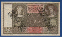 NETHERLANDS  - P.51c – 100 Gulden 20.08.1942  AXF, S/n GQ048132 - 100 Florín Holandés (gulden)