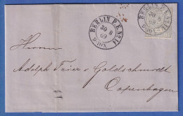 Norddeutscher Bund 2 Gr. Mi-Nr. 17 Auf Brief Von BERLIN Nach Dänemark, 1869 - Briefe U. Dokumente