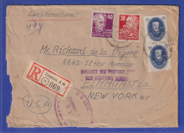 DDR 1950 Akademie 50Pfg Ect. Auf R-Luftpost-Brf Aus Dresden Gel. In Die USA - Sonstige & Ohne Zuordnung