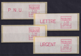 Frankreich ATM Crouzet LS07-75747 Satz 3. Tarif, Spitze Ecken, Mittelrosa - Altri & Non Classificati