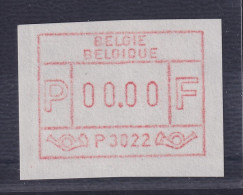 Belgien FRAMA-ATM 1.Ausgabe P3022 Nulldruck 00.00 ** - Andere & Zonder Classificatie