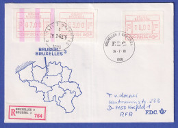 Belgien FRAMA-ATM P3054 Mit ENDSTREIFEN In MIF Auf FDC BRUSSEL Vom 28.2.83 - Andere & Zonder Classificatie