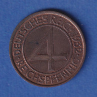 Deutsches Reich Kursmünze 4 Reichspfennig 1932 E - Sonstige & Ohne Zuordnung