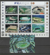 Sao Tome E Principe (St. Thomas & Prince) 1997 Football Soccer World Cup Sheetlet + S/s MNH - 1998 – France