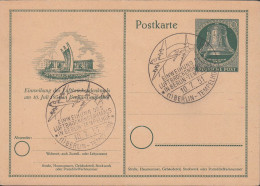 Berlin Mi Nr.76 Ganzsache - Einweihung Luftbrückendenkmal 10.07.1951 - Glocke Links - Cartes Postales - Oblitérées