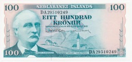 ICELAND ISLANDE ISLAND 100 KRONUR P-44a Tryggvi Gunnarsson; Hуlar In Hjalta Valley -  Hekla Volcano 1961 UNC - IJsland