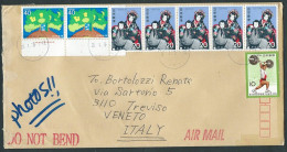 Japan, Japon, Giappone 2016; National Bunraku Theater + Others. Air-mail Post To Italy. - Brieven En Documenten
