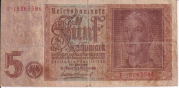 BILLETE DE ALEMANIA DE 5 MARK DEL AÑO 1942  (BANKNOTE) - 5 Reichsmark