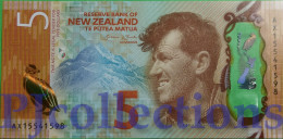 NEW ZEALAND 5 DOLLARS 2015 PICK 191 POLYMER UNC - Nieuw-Zeeland