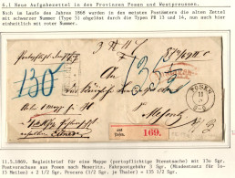 Norddeutscher Bund Paketbegleitbrief Mit Auslagen Stempel Aus Posen #IB693 - Lettres & Documents