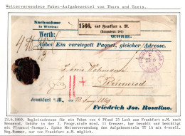 Norddeutscher Bund Paketaufgabezettel Frankfurt - Rennerod, Thurn & Taxis #IO504 - Lettres & Documents