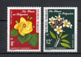 POLYNESIE  PA  N°  126 + 127   NEUFS SANS CHARNIERE COTE  4.50€    FLEUR FLORE - Ungebraucht