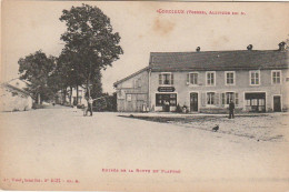 LE 16-(88) CORCIEUX - ENTREE DE LA ROUTE DU PLAFOND - VILLAGEOIS - MERCERIE BONNETERIE  - 2 SCANS - Corcieux