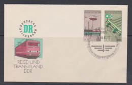 Allemagne RDA EP 1985 Chemins De Fer Trains Gare Hélicoptère Oblitération Berlin - Briefomslagen - Gebruikt