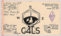 Ad9154 - GREAT BRITAIN - RADIO FREQUENCY CARD - England - 1949 - Radio