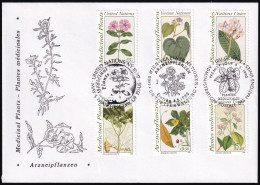 UNO NEW YORK - WIEN - GENF 1990 TRIO-FDC Arzneipflanzen - New York/Geneva/Vienna Joint Issues