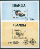 Gambia 1986 100 Jahre Automobil Karl Benz Block 24/25 Postfrisch (C28158) - Gambie (1965-...)