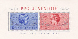 SUISSE - PRO JUVENTE - 1912 - 1937 - BLOC N° 30 - PREMIER JOUR 20 XII 1937 - Autres & Non Classés