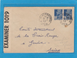 LETTRE D'ALGER-BOURSE POUR GENEVE,OUVERTE PAR LA CENSURE US,CACHET DE CENSURE ALLEMAND "A.x.". - Covers & Documents