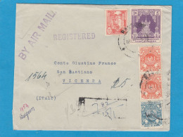 LETTRE RECOMMANDEE DE RANGOON POUR VICENZA, ITALIE. - Myanmar (Burma 1948-...)