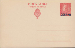 Schweden Postkarte P 47I Brevkort König Gustav 10 Auf 25 Öre, ** Postfrisch - Postal Stationery