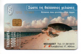 Tortue  Tortoise Turtle  Medasset   Télécarte Grèce Phonecard  (K 279) - Grèce