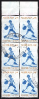 AUSTRALIA 1972 QEII 24c Block Of 6, Multicoulered, Rehabilitation Of The Disabled-Boy Playing With Ball FU - Oblitérés