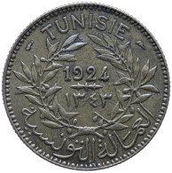 LaZooRo: Tunisia 2 Francs 1924 XF / UNC - Tunisia