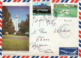 POLYNESIE AFFRANCHISSEMENT COMPOSE SUR LETTRE POUR LA FRANCE 1980 - Lettres & Documents