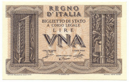 1 LIRA BIGLIETTO DI STATO FASCIO 14/11/1939 FDS-/FDS - Otros