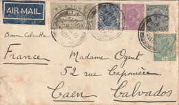 INDE - LETTRE - Thonze Le 23/08/1933 Pour Caen - 1911-35 Roi Georges V