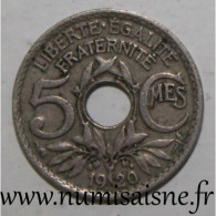 GADOURY 170 - 5 CENTIMES 1920 - TYPE LINDAUER - PETIT MODULE - KM 875 - TTB - 5 Centimes