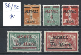 MEMEL YT N° 86 / 90  Avec Charnière - Ungebraucht