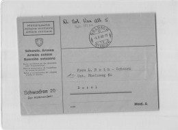 AG2668 HELVETIA ESERCITO SVIZZARO SCHWEADRON 20 - GOLDACH TO BASEL - Postmarks