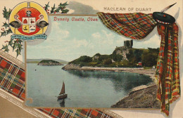 PE 18 - ECOSSE - SCOTLAND - DUNOLLY CASTLE , OBAN - MACLEAN OF DUART - BLASON - TARTAN - CARTE COULEURS - 2 SCANS - Argyllshire