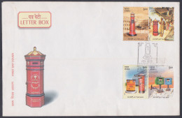 Inde India 2005 FDC Letter Box, Postal Service, Post, Postman, First Day Cover - Andere & Zonder Classificatie