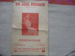 Partition Ancienne Un Seul Regard Tango Chanté Par Rosemonde - Song Books