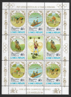 Sao Tome Et Principe Feuillet 1983 Aviron Cyclisme Équitation  ** St Thomas & Prince Sheetl. Rowing Cycling Horse Riding - Roeisport