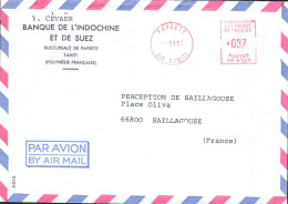 POLYNESIE EMA SUR LETTRE POUR LA FRANCE 1983 - Storia Postale