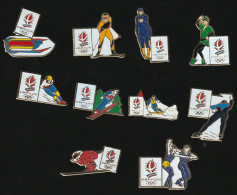 77702-lot De 10 Pin's.Jeux Olympiques Albertville.ski.sport D Hiver. - Jeux Olympiques