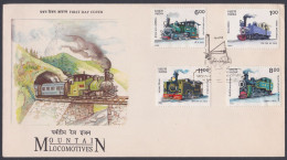 Inde India 1993 FDC Mountain Locomotives, Railway, Railways, Train, Trains, Mountains, Steam Engine, First Day Cover - Autres & Non Classés
